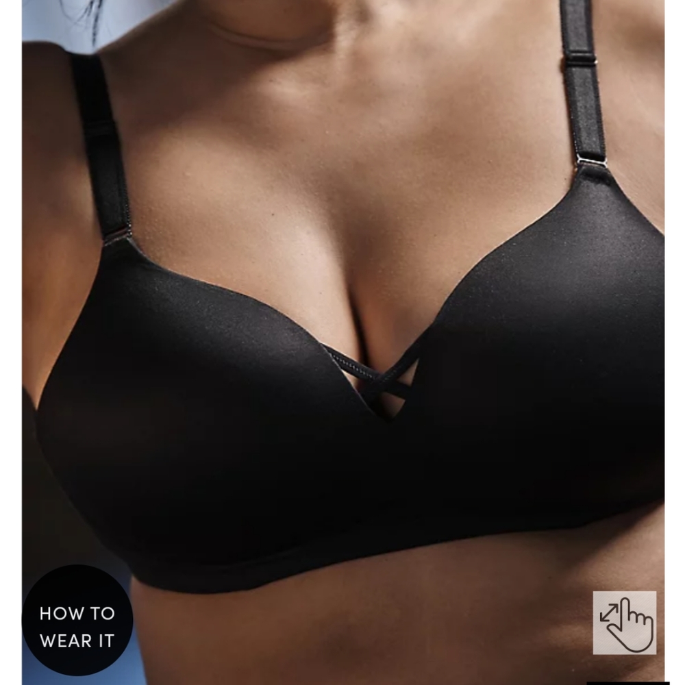 BRA - MICROFIBER BLACK WITH 360° BACK